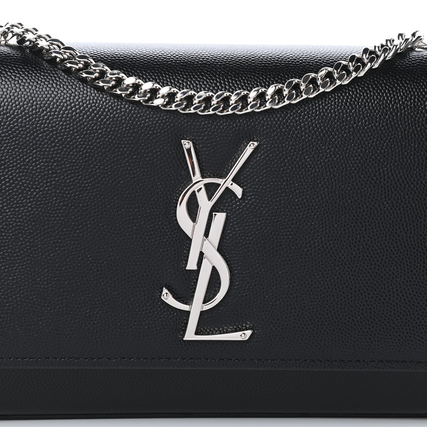 Saint Laurent Grain De Poudre Small Monogram Kate Satchel Black 7 of 9