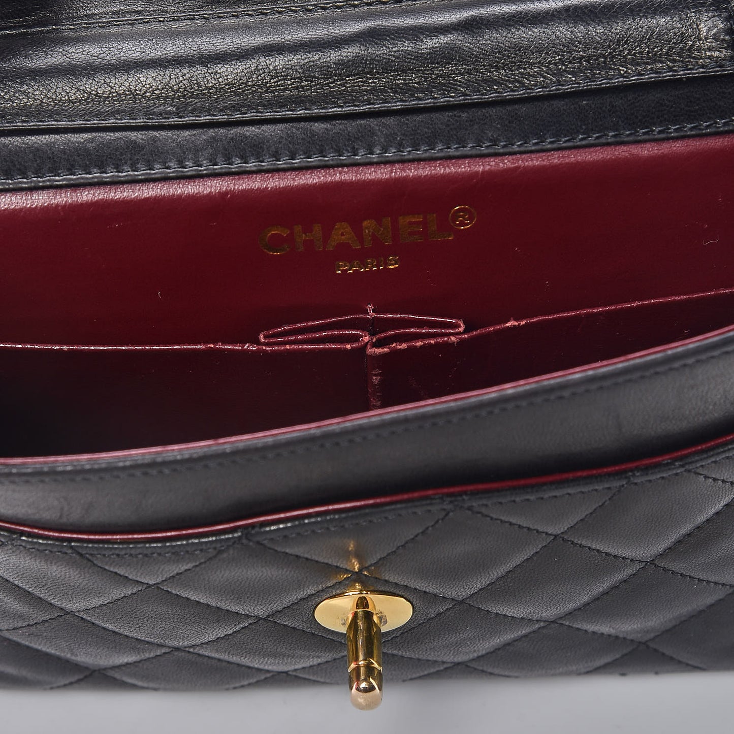 Lambskin Quilted Mini Flap Black