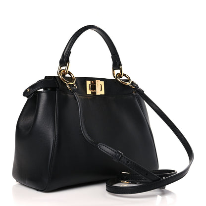 Fendi Nappa Mini Peekaboo Iconic Satchel Black 3 of 10