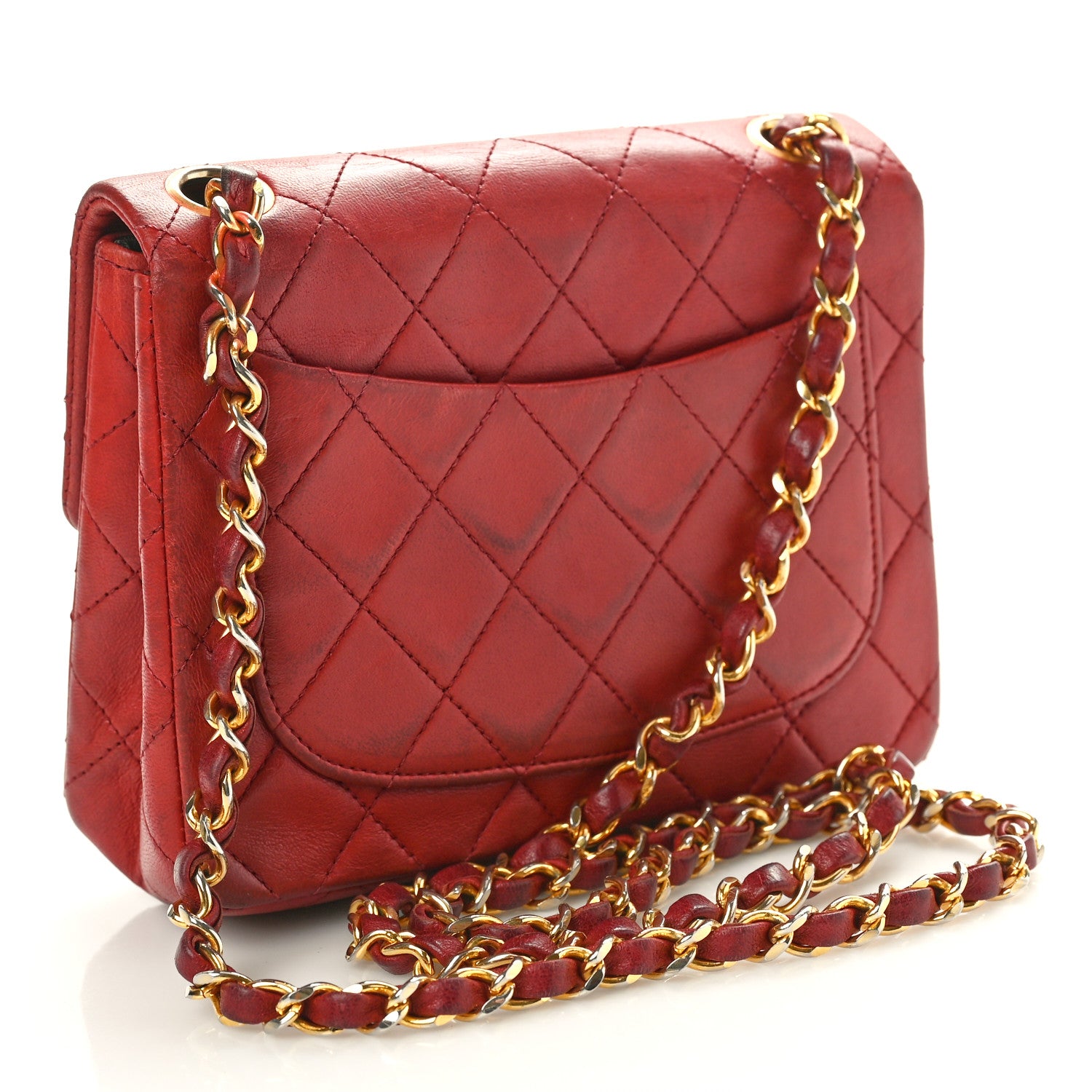 Chanel Lambskin Quilted Mini Square Flap Red 3 of 12