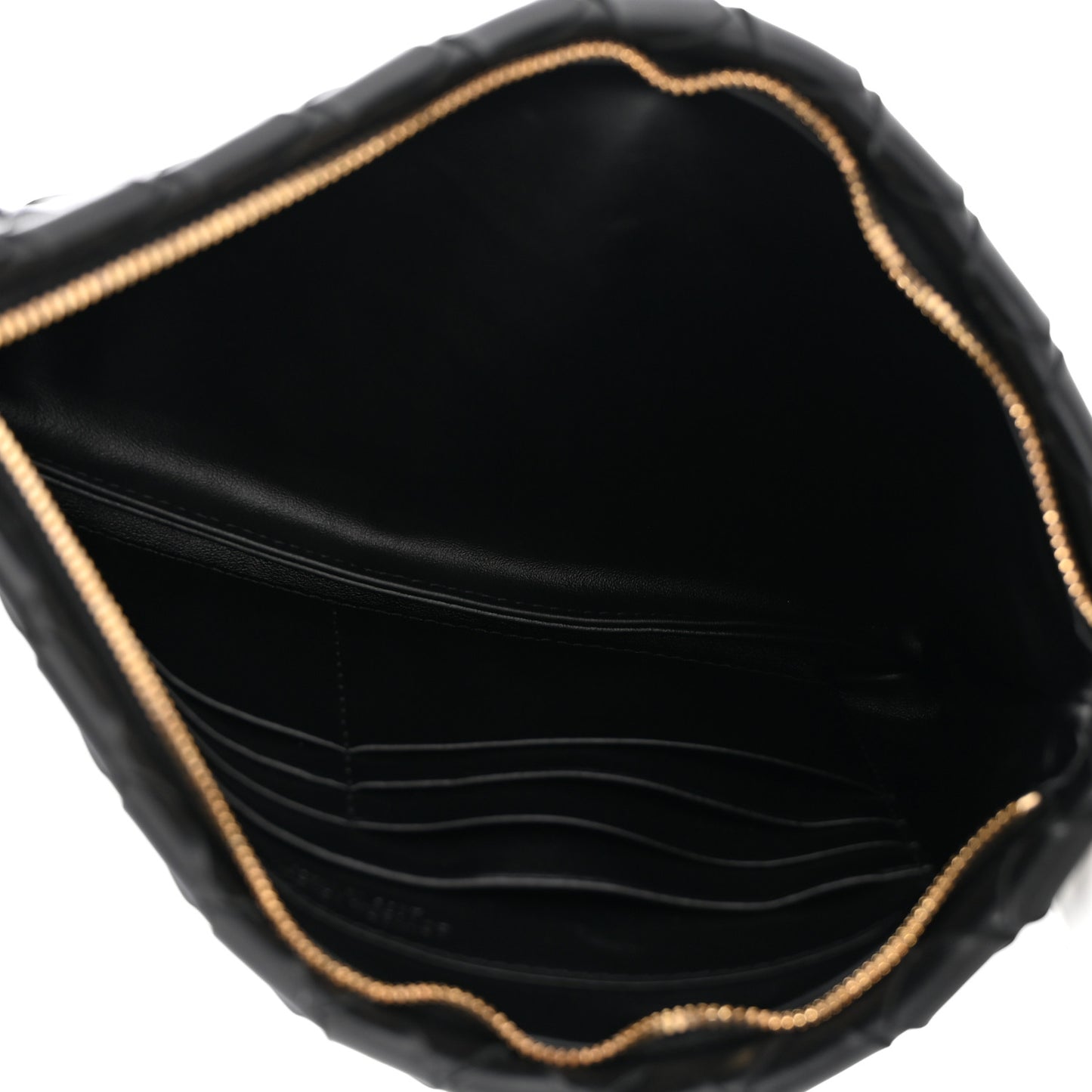Nappa Intrecciato Small Flat Zip Pouch Black