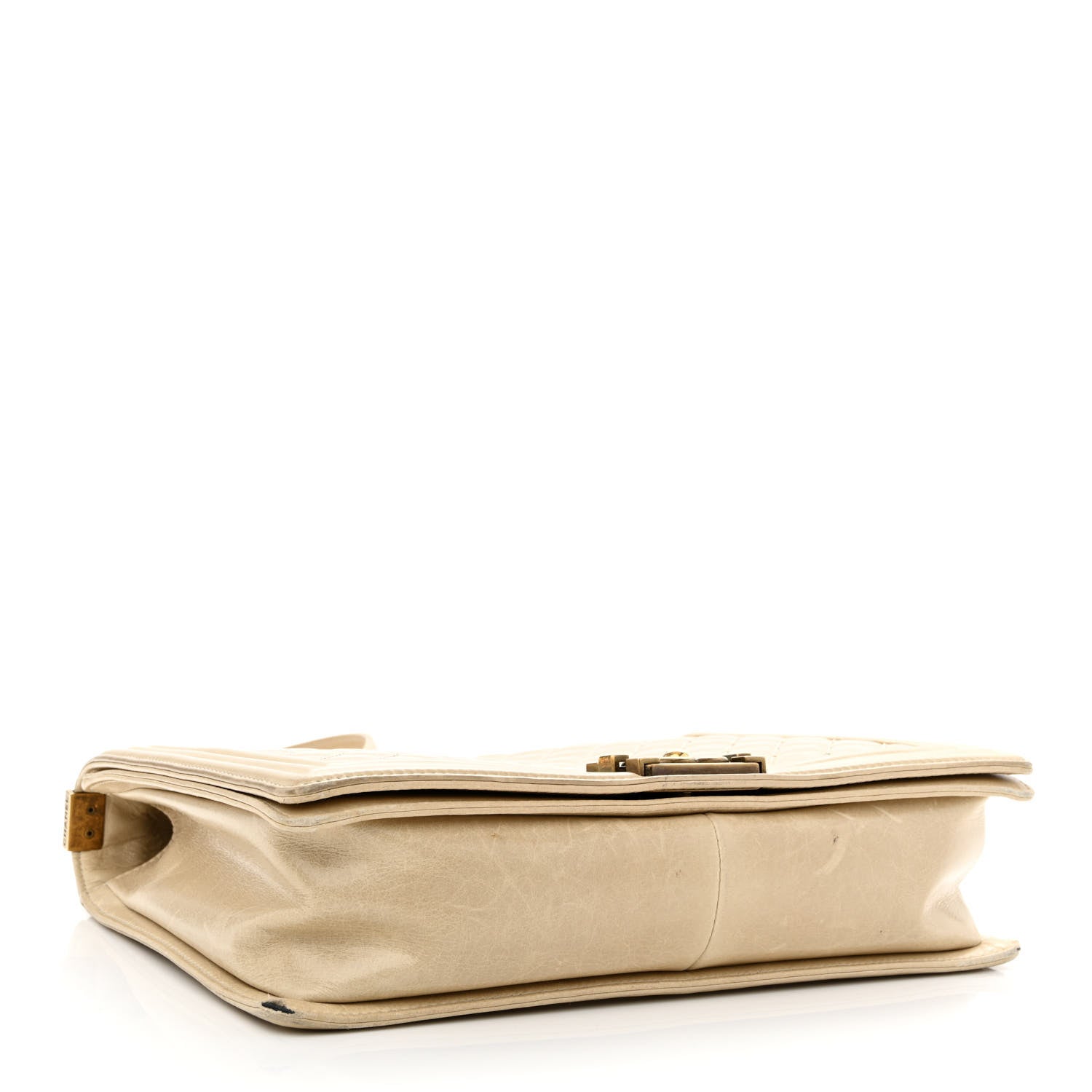 Chanel Glazed Calfskin Quilted Large Boy Flap Beige 4 of 12