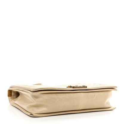 Chanel Glazed Calfskin Quilted Large Boy Flap Beige 4 of 12