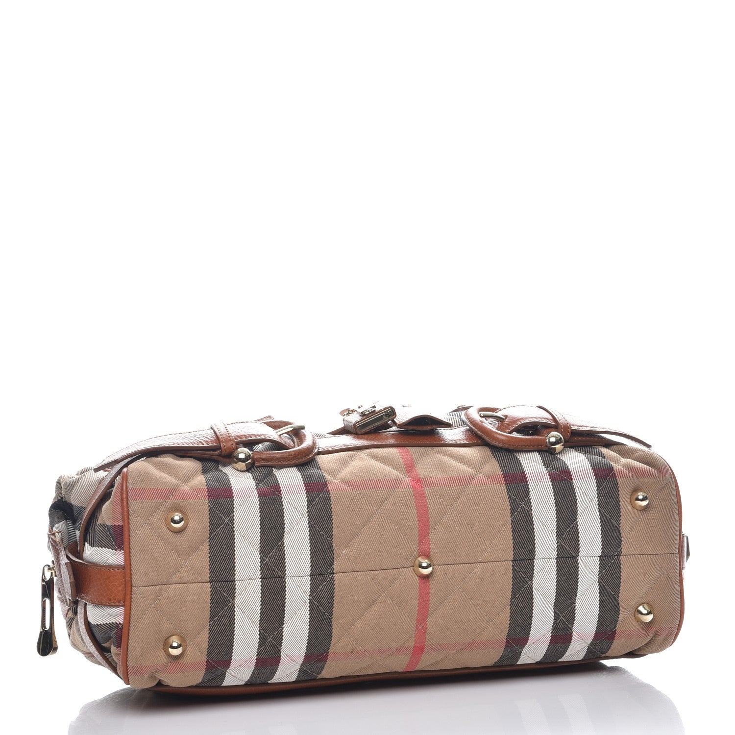 Burberry House Check Quilted Satchel Brown 4 of 9