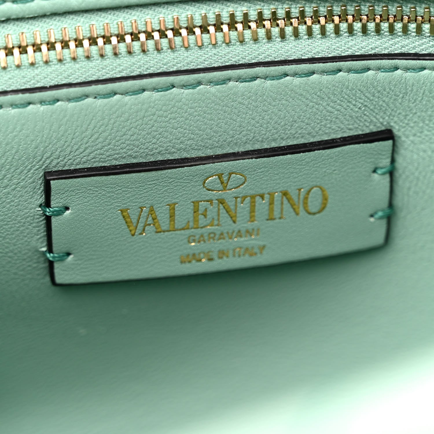 Valentino Garavani Nappa Enamel Monochrome Medium Roman Stud Shoulder Bag Morning Dew 6 of 18