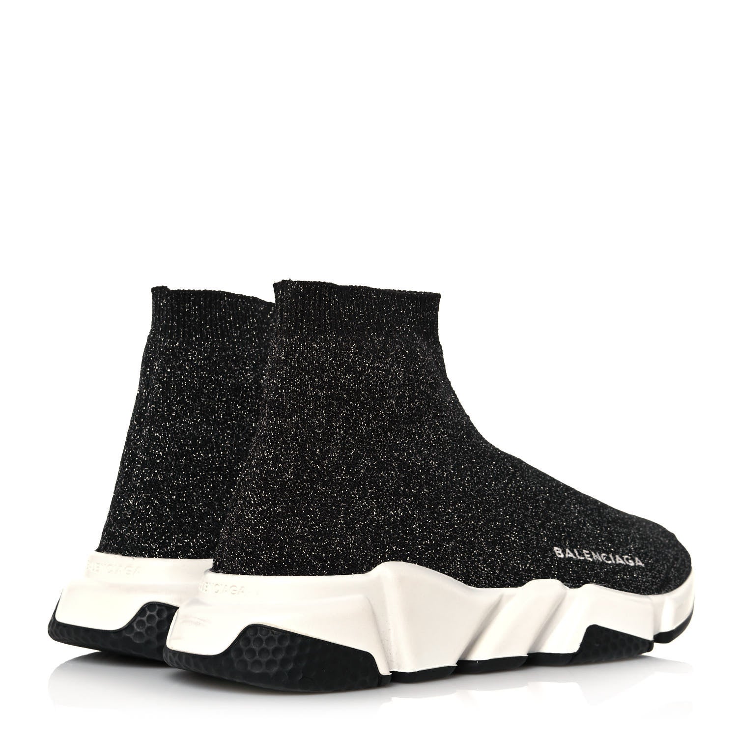 Balenciaga Knit Metal Womens Speed Sneakers 38 Black Gold 4 of 7