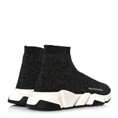 Balenciaga Knit Metal Womens Speed Sneakers 38 Black Gold 4 of 7