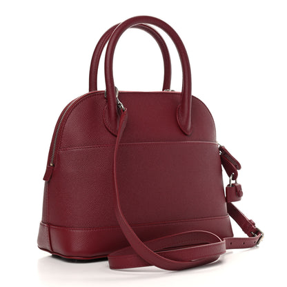Balenciaga Signature Grained Calfskin Logo S Ville Top Handle Bag Rouge Grenat White 2 of 10