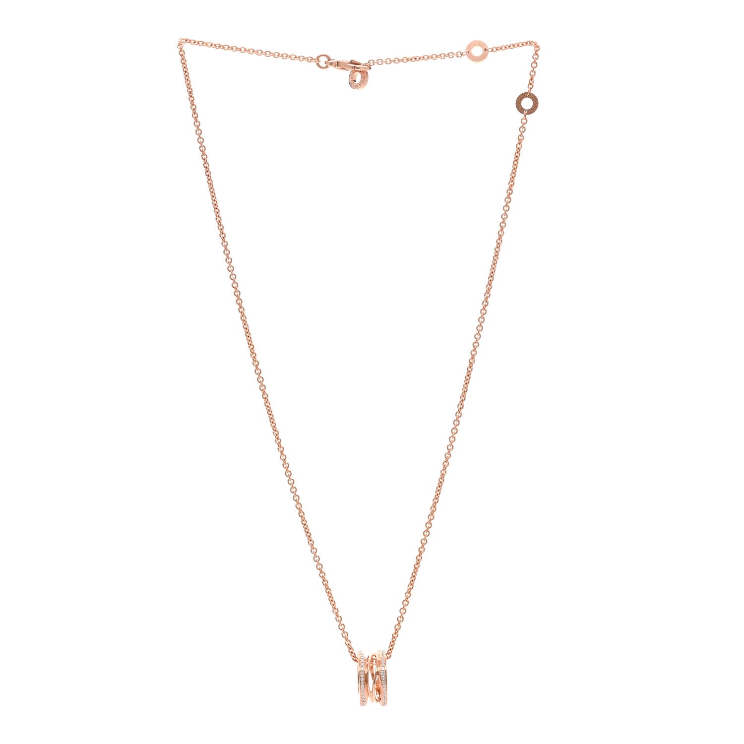 Bulgari 18K Rose Gold Diamond B.Zero1 Open Legends Pendant Necklace 3 of 7