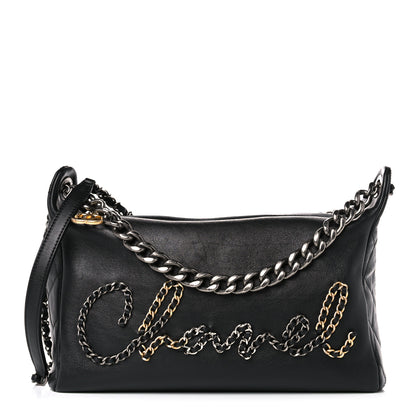 Chanel Calfskin Chain 20s Signature Hobo Black 1 of 14