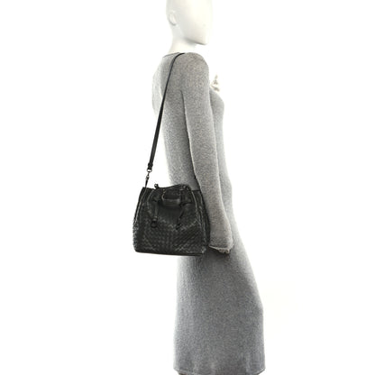 Bottega Veneta Nappa Intrecciato Drawstring Bucket Bag Grey 2 of 10