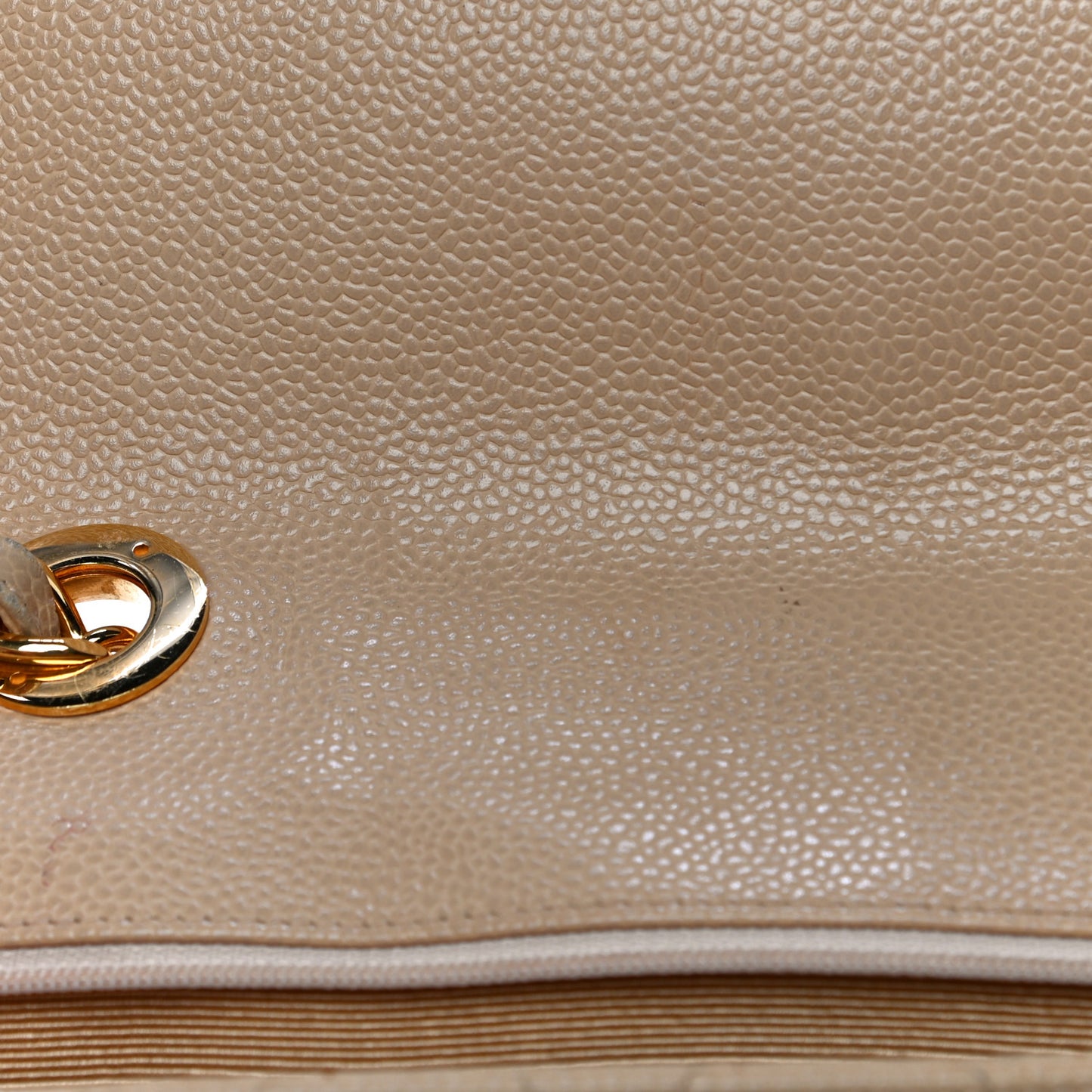 Caviar Quilted Jumbo Single Flap Beige
