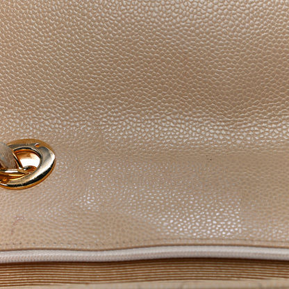 Chanel Caviar Quilted Jumbo Single Flap Beige 21 of 28