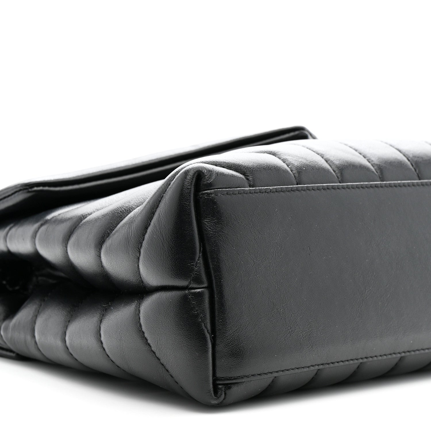 Saint Laurent Calfskin Y Quilted Monogram Monochrome Small Loulou Chain Satchel Black 11 of 15