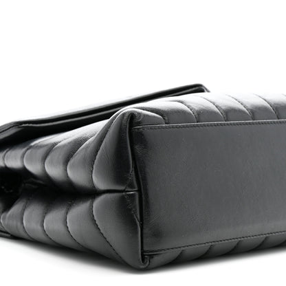 Saint Laurent Calfskin Y Quilted Monogram Monochrome Small Loulou Chain Satchel Black 11 of 15