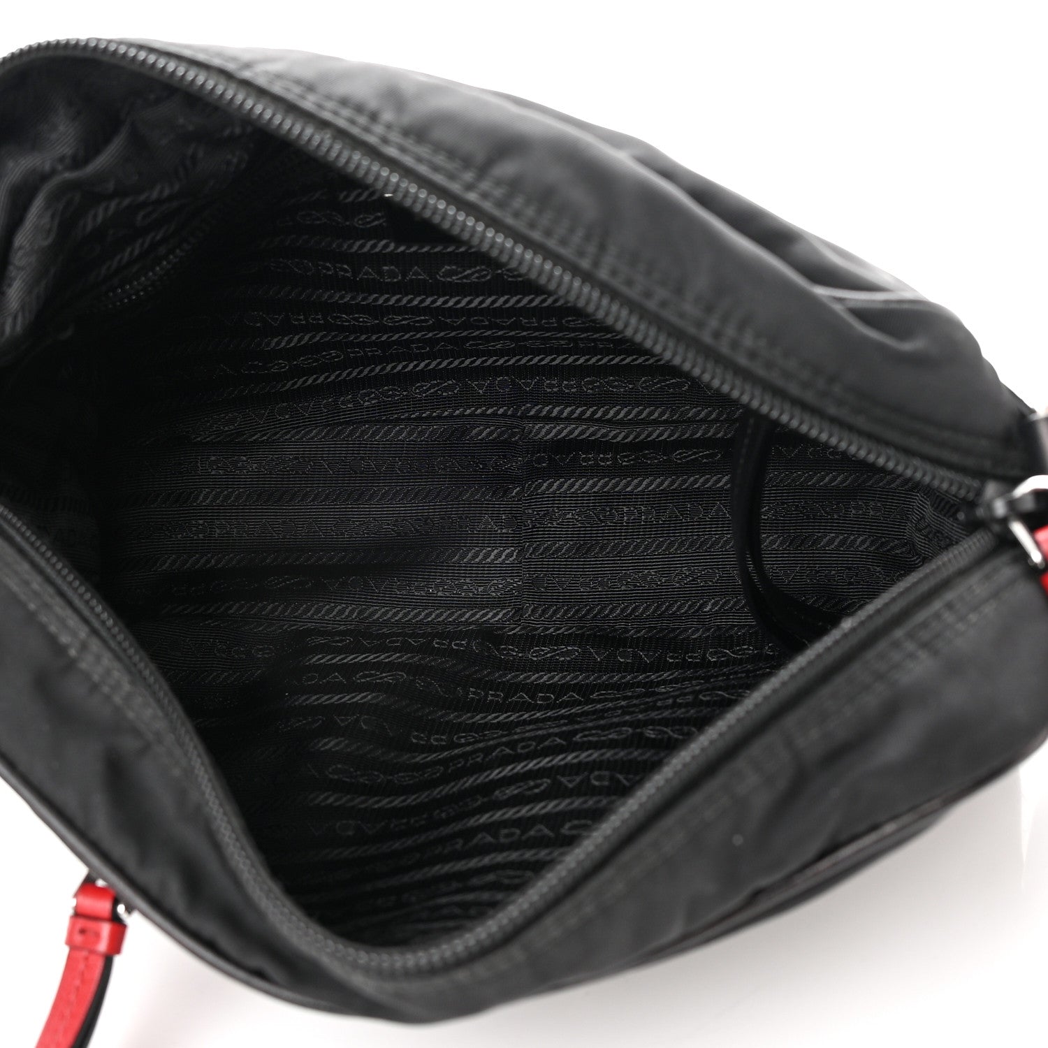 Prada Tessuto Nylon Studded New Vela Shoulder Bag Black Fuoco 5 of 14