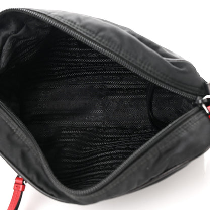 Prada Tessuto Nylon Studded New Vela Shoulder Bag Black Fuoco 5 of 14