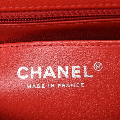 Chanel Caviar Chevron Quilted Mini Rectangular Flap Red 6 of 8