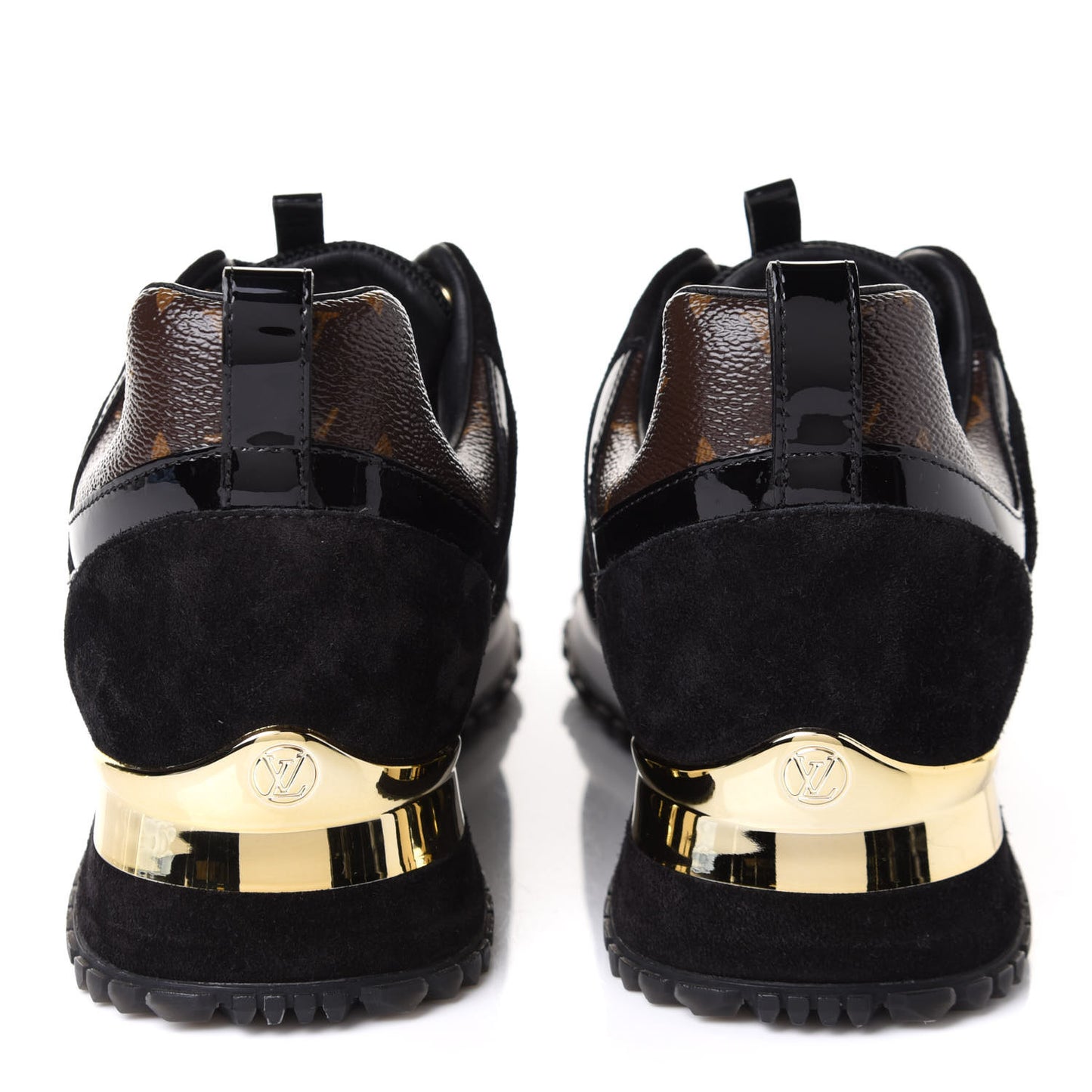 Suede Monogram Run Away Sneakers 38.5 Black