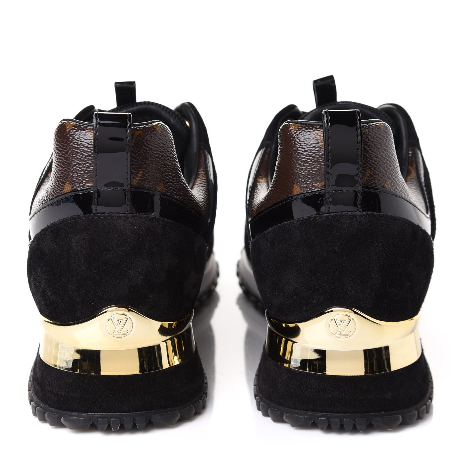 Louis Vuitton Suede Monogram Run Away Sneakers 38.5 Black 5 of 9