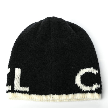 Chanel Cashmere Logo Beanie Hat Black White 3 of 4
