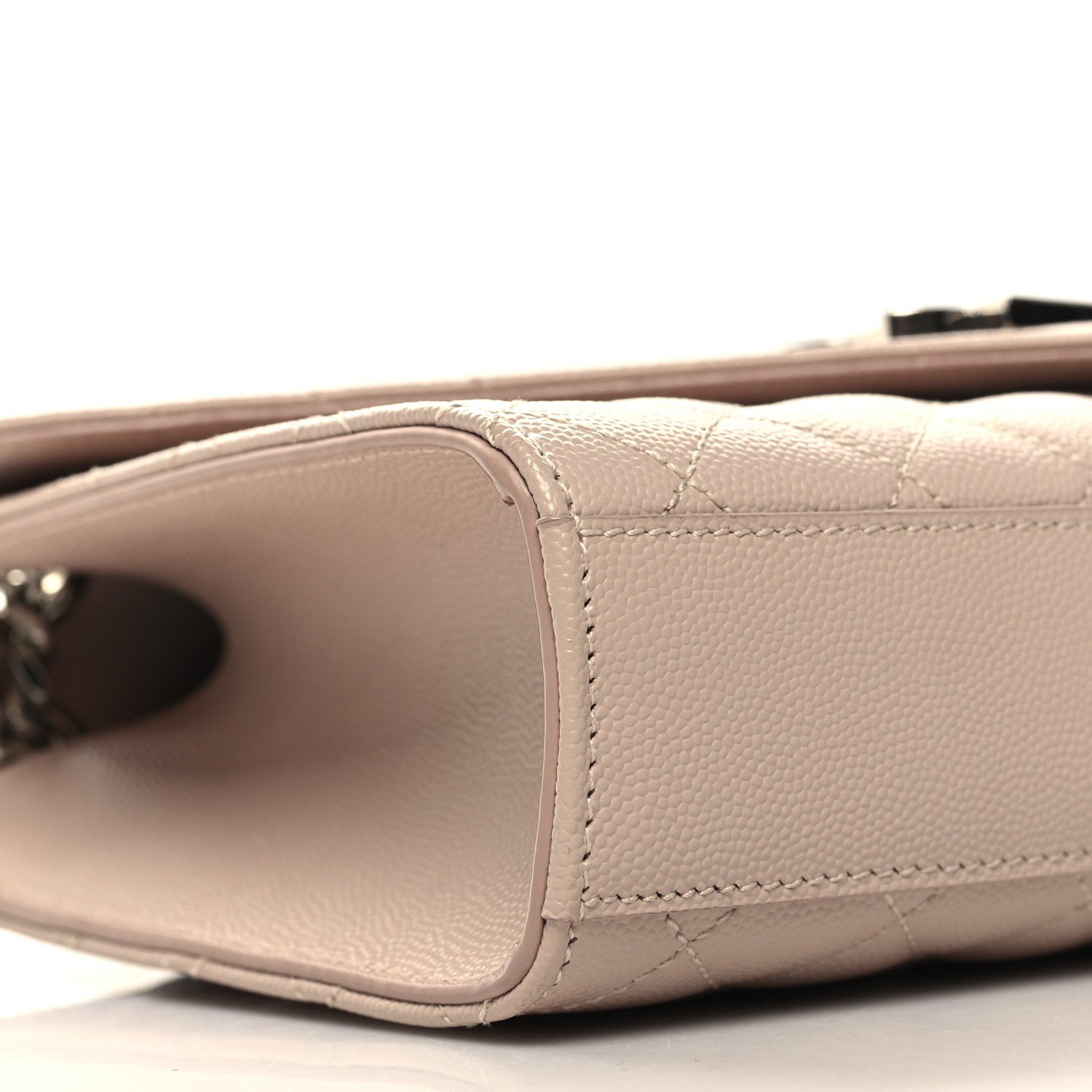 Saint Laurent Grain De Poudre Textured Mixed Matelasse Medium Triquilt Monogram Satchel Marble Pink 8 of 9