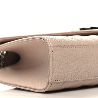 Saint Laurent Grain De Poudre Textured Mixed Matelasse Medium Triquilt Monogram Satchel Marble Pink 8 of 9