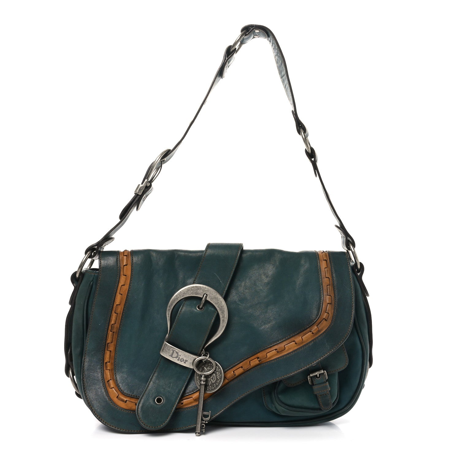 Christian Dior Calfskin Medium Gaucho Double Saddle Bag Dark Blue 1 of 10