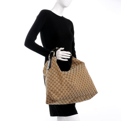 Gucci Monogram Large Horsebit Chain Hobo Dark Brown 2 of 12