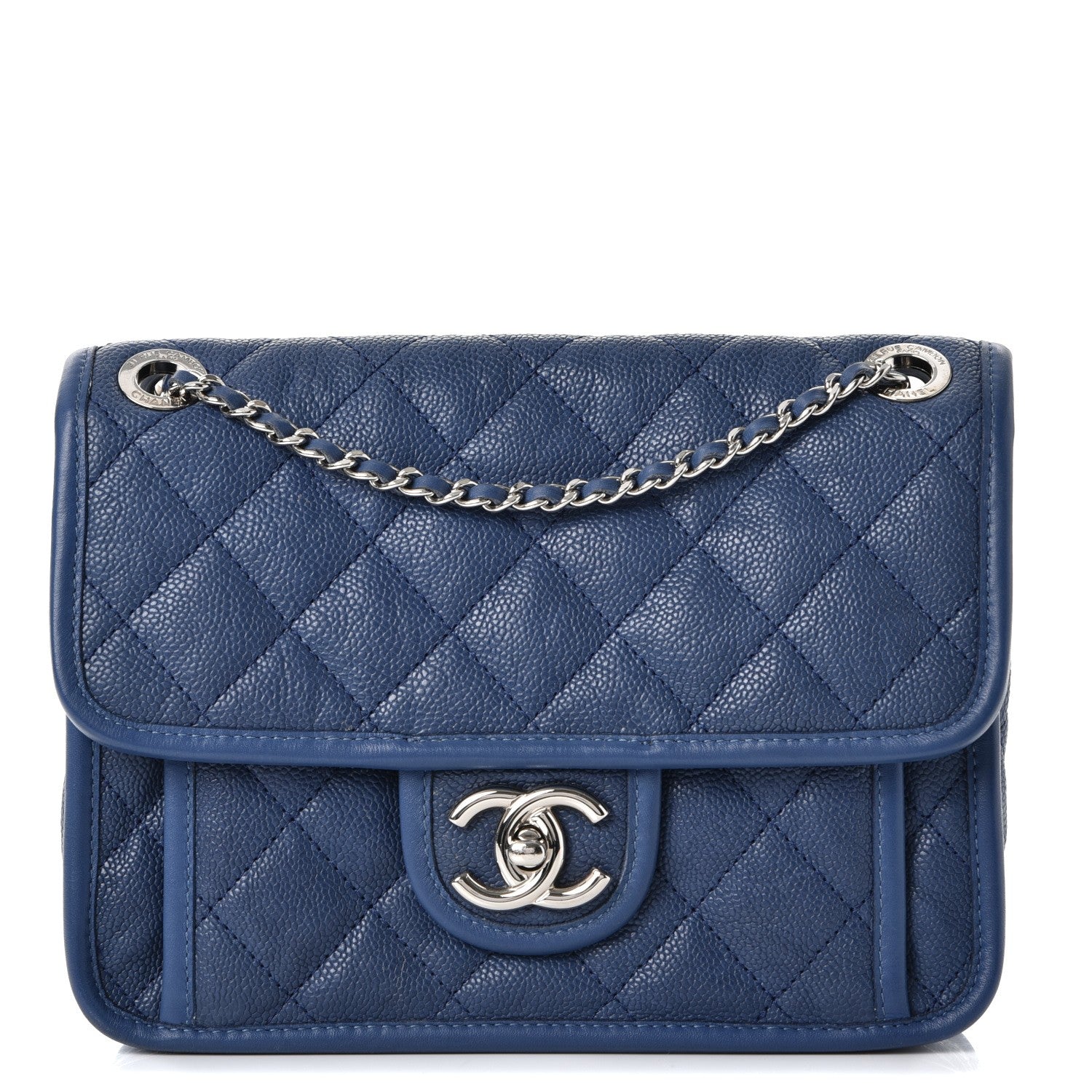 Chanel Caviar Quilted Mini French Riviera Flap Blue 1 of 12