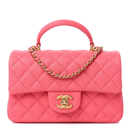 Chanel Caviar Quilted Mini Top Handle Rectangular Flap Pink 1 of 9