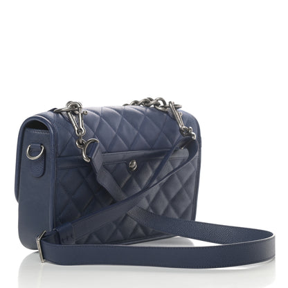 Chanel Caviar Iridescent Calfskin Quilted Medium Daily Carry Messenger Navy 3 of 13