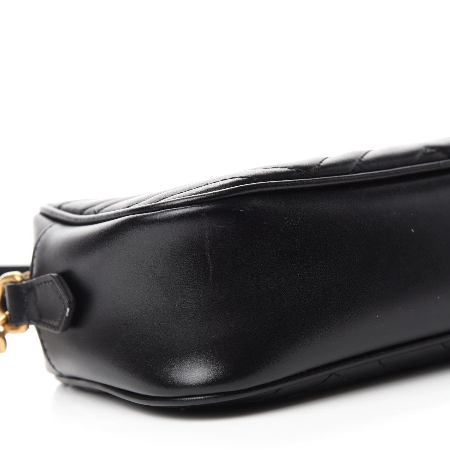 Gucci Calfskin Matelasse Small GG Marmont Chain Shoulder Bag Black 6 of 10