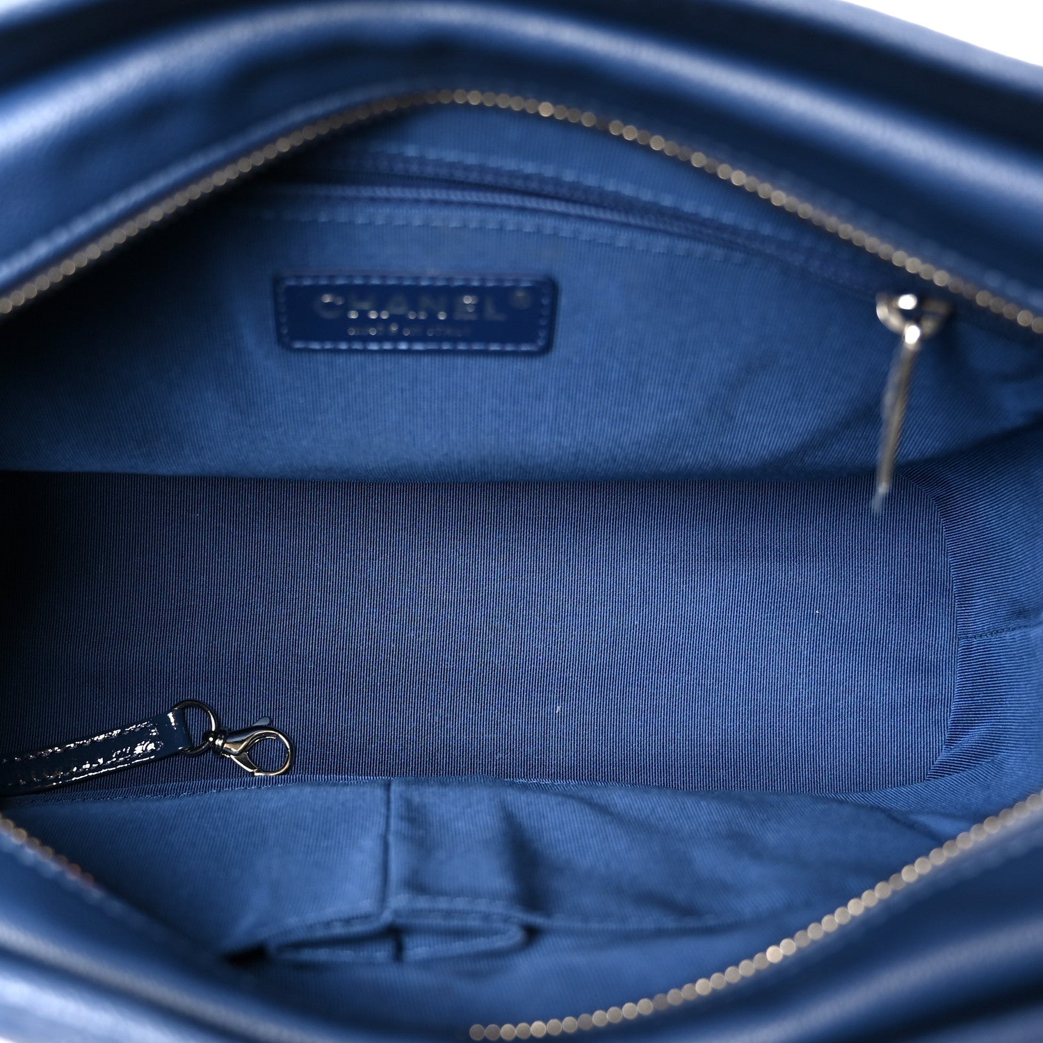 Chanel Patent Goatskin Quilted Medium Gabrielle Hobo Blue 5 of 10