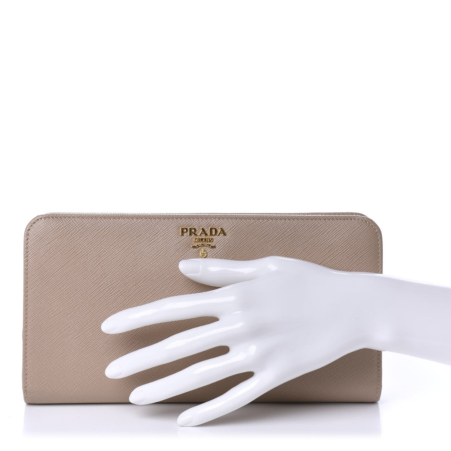 Saffiano Metal Double Snap Travel Wallet Cammeo