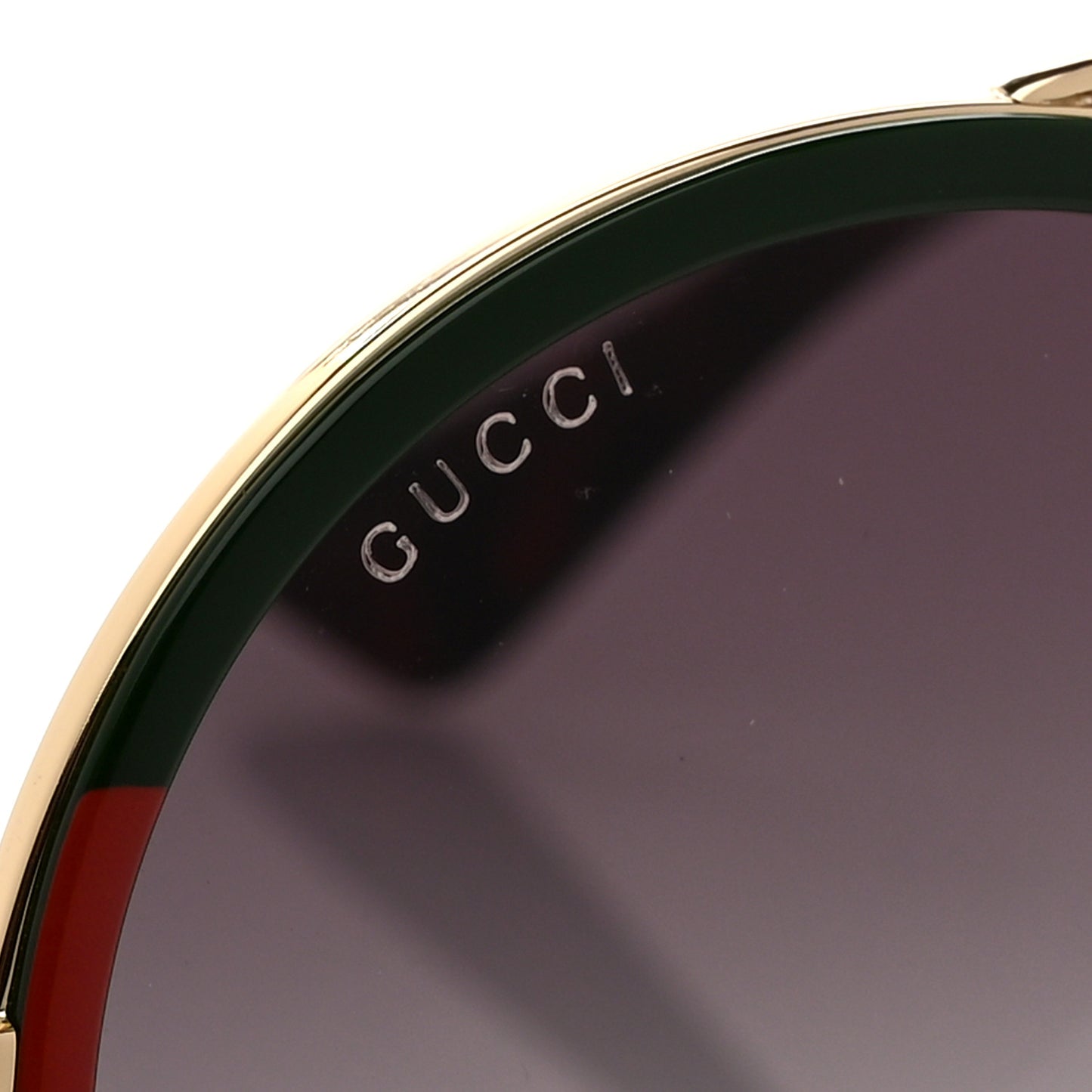 Metal Round Frame Sunglasses GG0061S Green Red