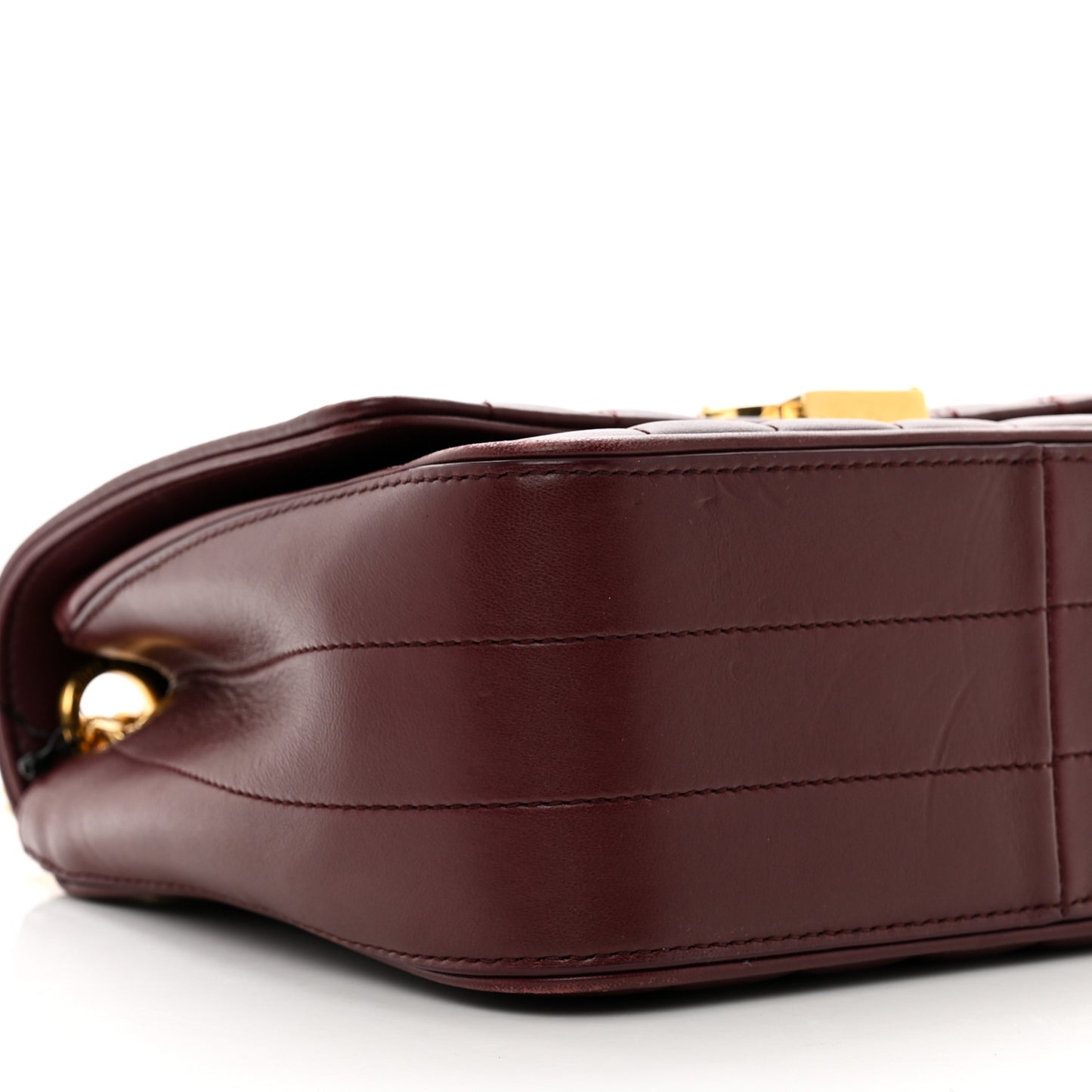 Lambskin Matelasse Monogram Medium Vicky Chain Bag Dark Legion Red