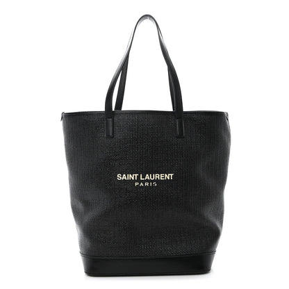 Saint Laurent Linen Canvas Teddy Shopping Bag Black 3 of 11