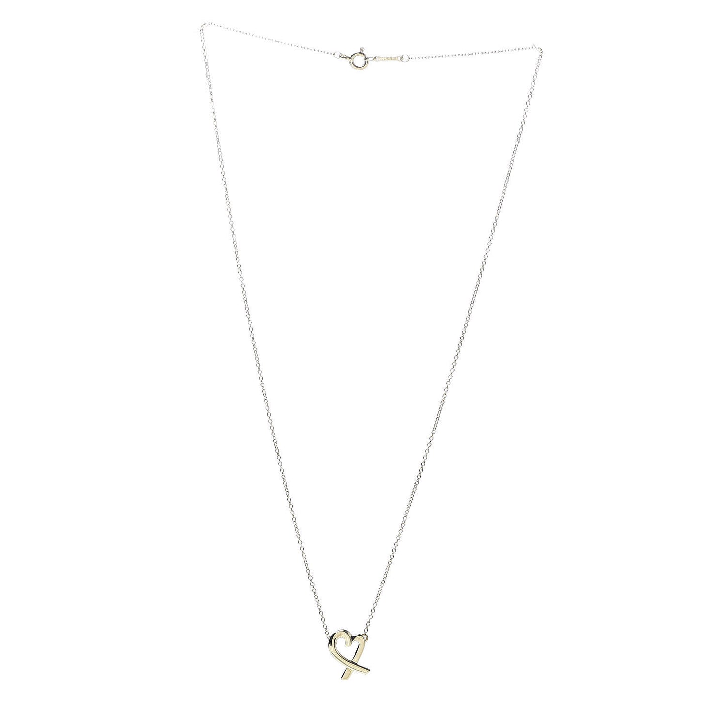 18K Yellow Gold Small Paloma Picasso Loving Heart Pendant Necklace