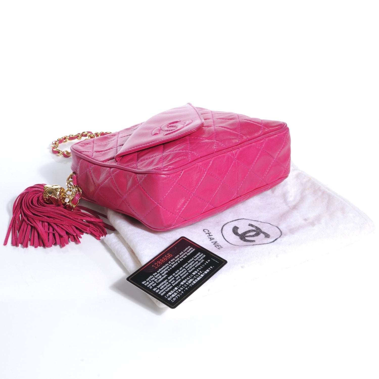 Chanel Lambskin Tassel Camera Case Fuchsia 4 of 12