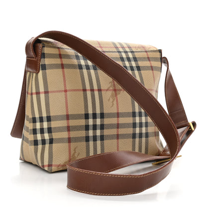 Burberry Haymarket Check Crossbody Messenger Bag Tan 3 of 14