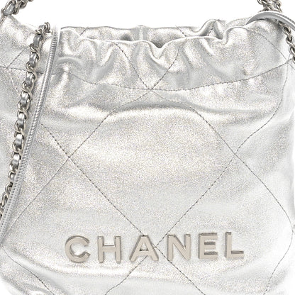Chanel Metallic Lambskin Quilted Mini Chanel 22 Silvery 8 of 10