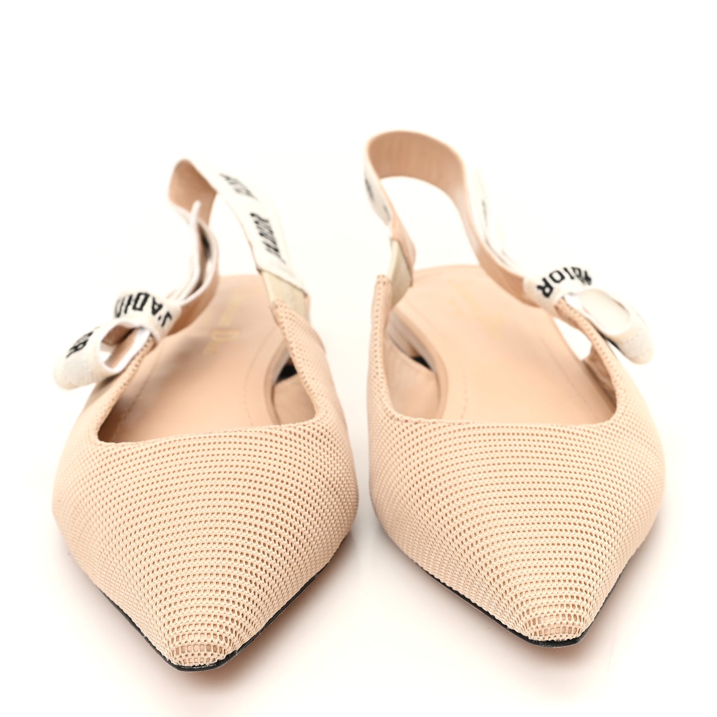 Technical Canvas Ribbon J'Adior Slingback Ballet Flats 39 Powder Nude