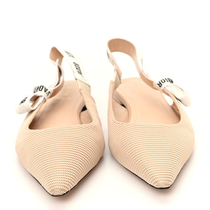 Christian Dior Technical Canvas Ribbon J'Adior Slingback Ballet Flats 39 Powder Nude 3 of 9