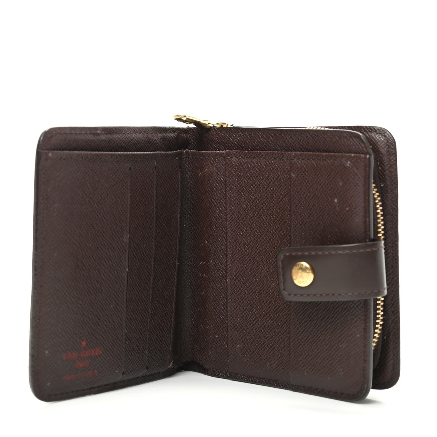 Damier Ebene Zippe Zipped Compact Wallet