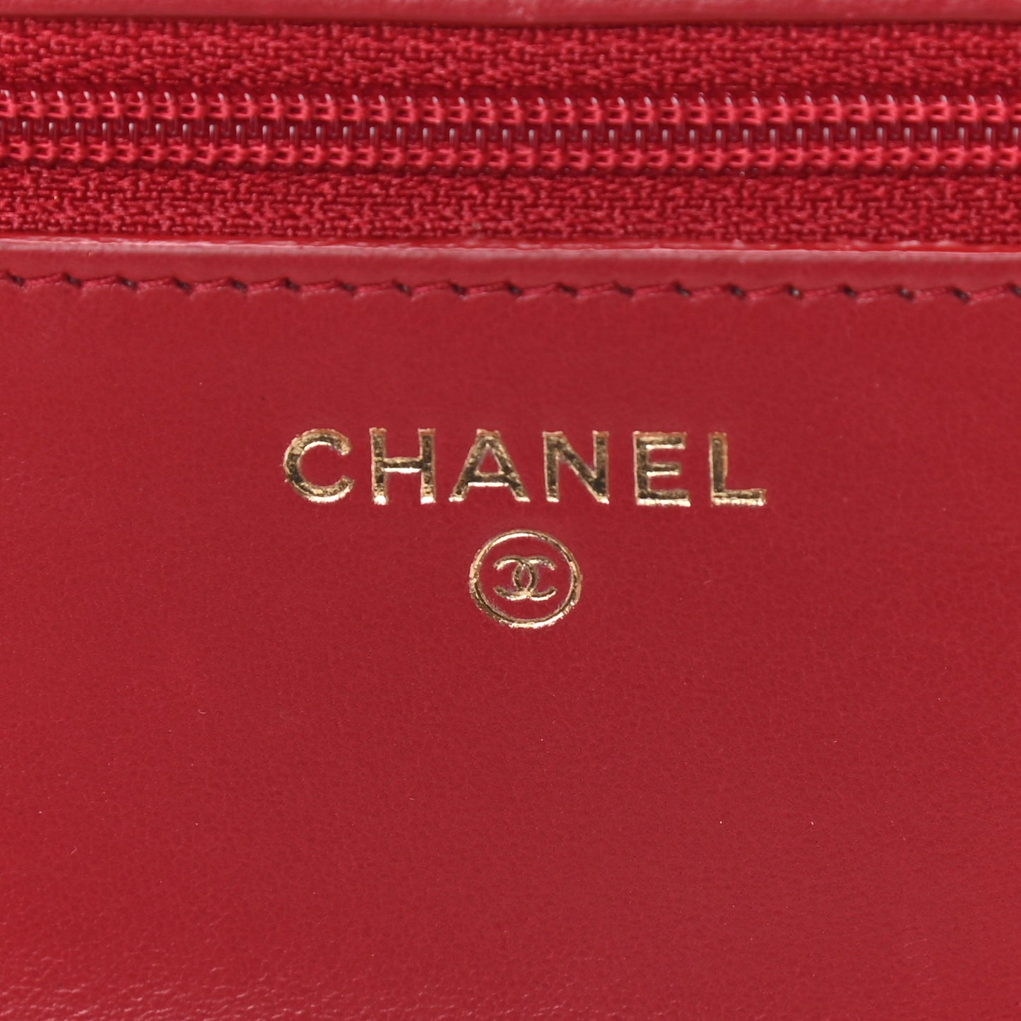 Lambskin Quilted Trendy CC Wallet On Chain WOC Red