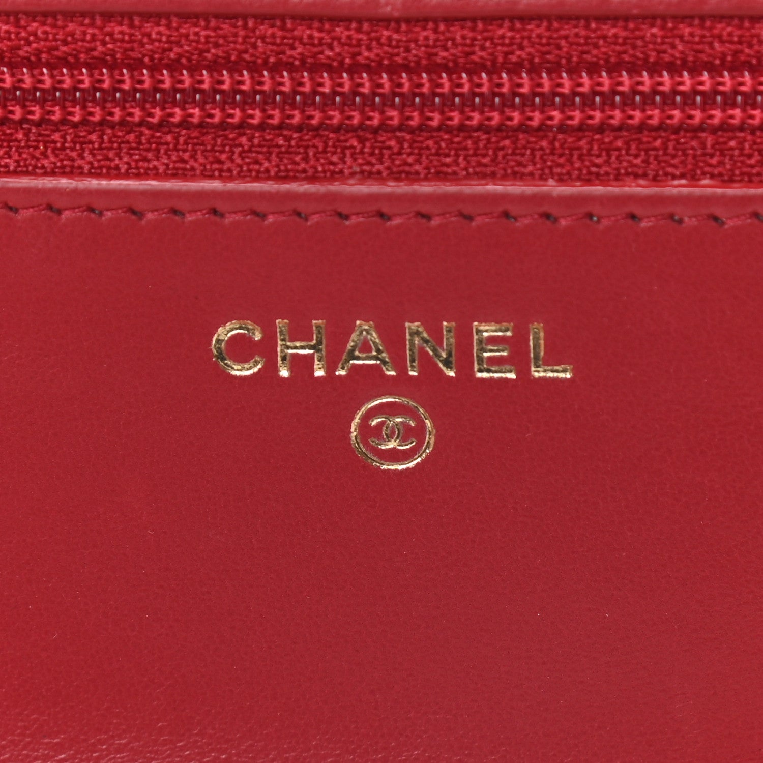Chanel Lambskin Quilted Trendy CC Wallet On Chain WOC Red 5 of 9