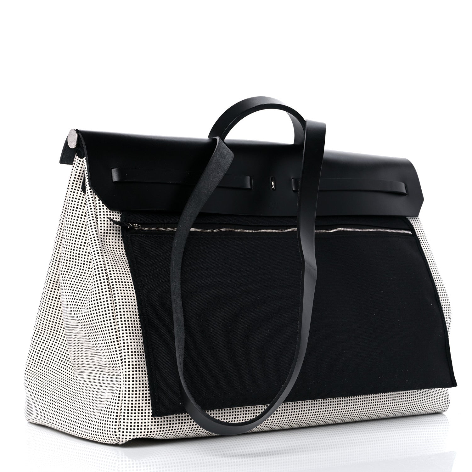 Hermes Criss Viking Vache Hunter Herbag Cabin Zip Retourne 50 Ecru Black 4 of 14