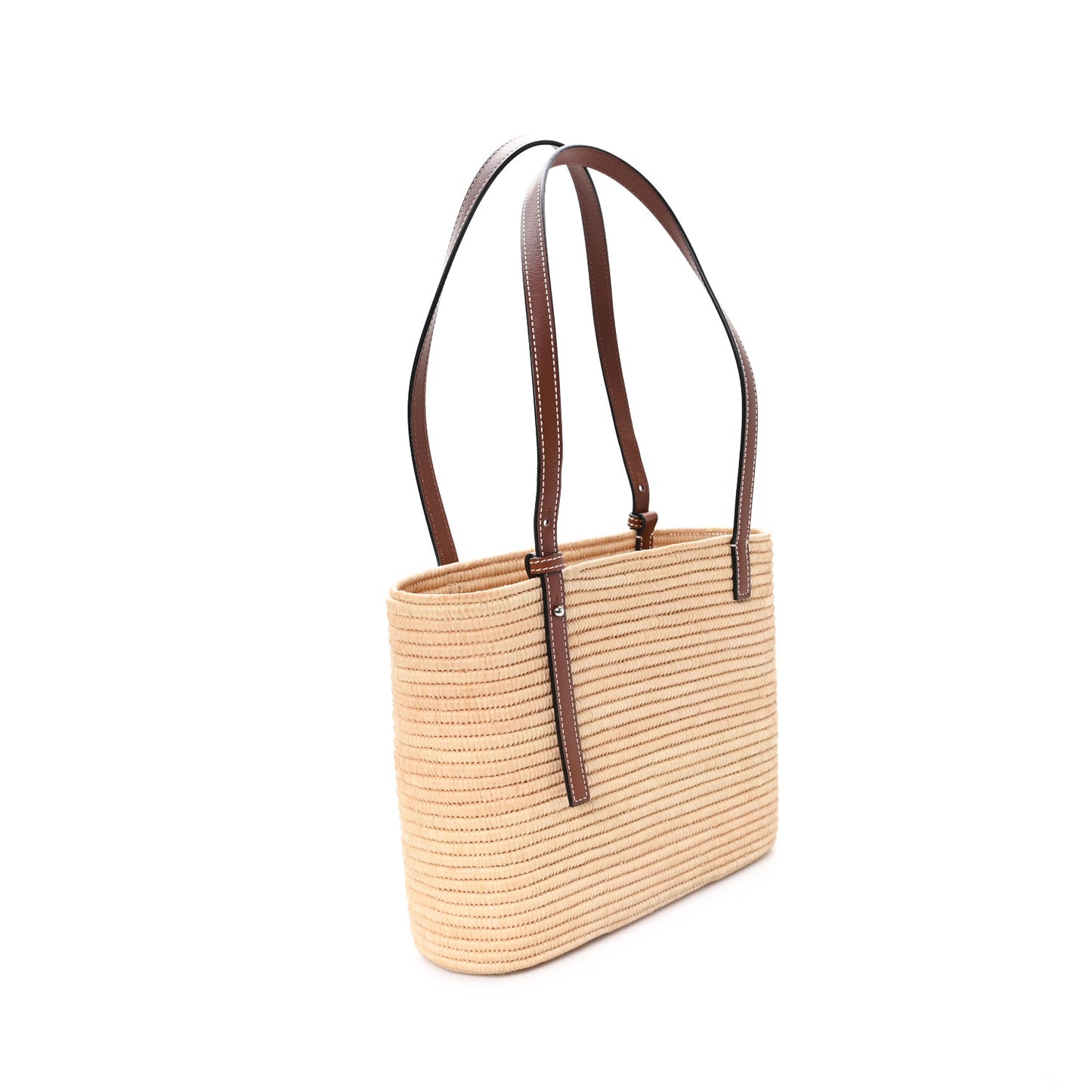 Raffia Small Square Basket Tote Bag Natural Tan