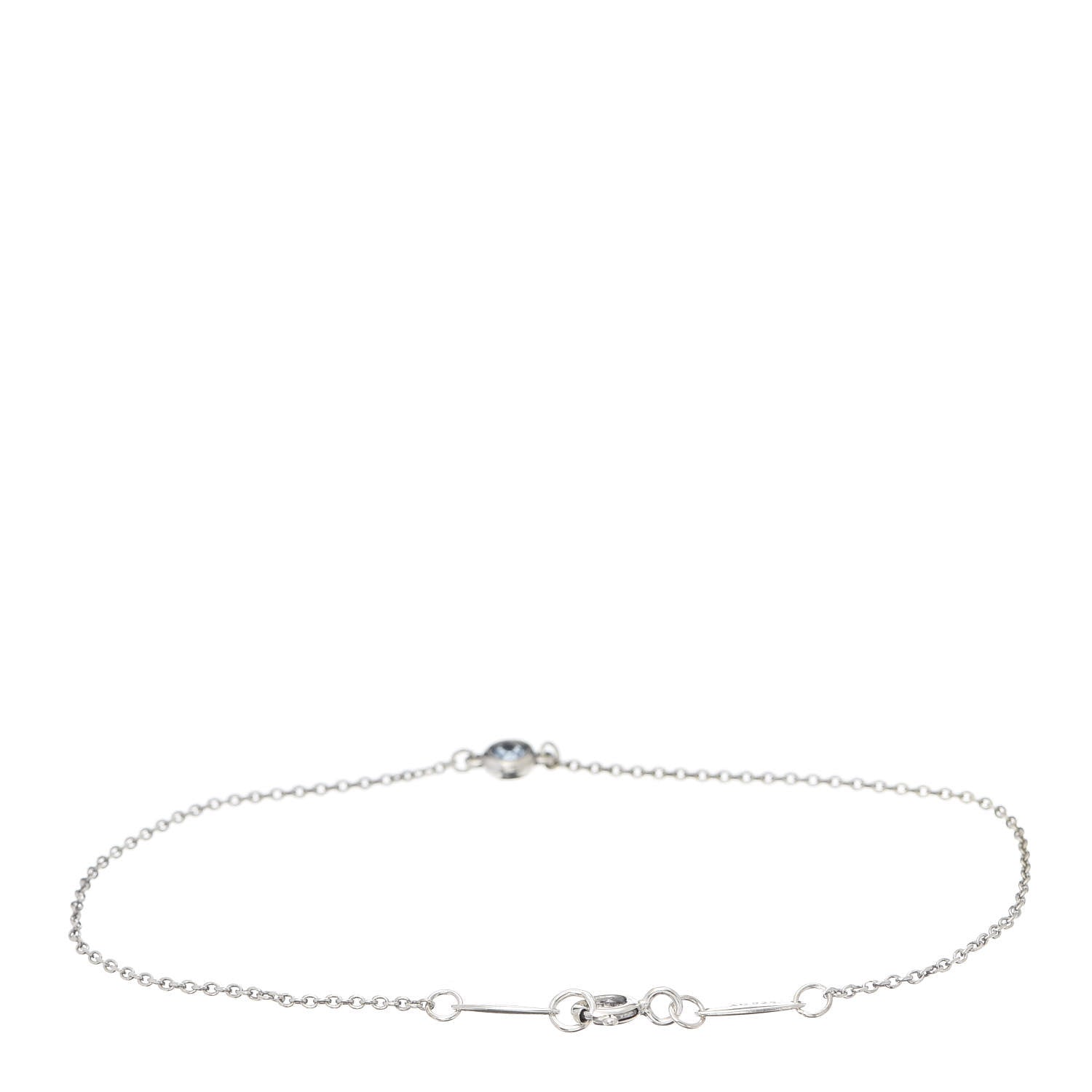 Tiffany Sterling Silver Aquamarine Elsa Peretti Color By The Yard Bracelet 3 of 6